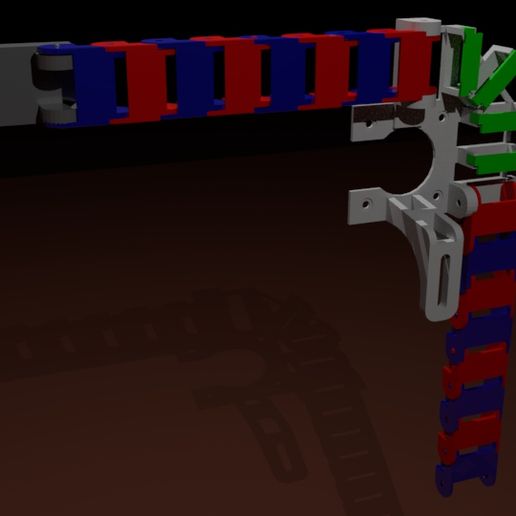 One of our own 3D-printable cable-chain models, rendered from the model files