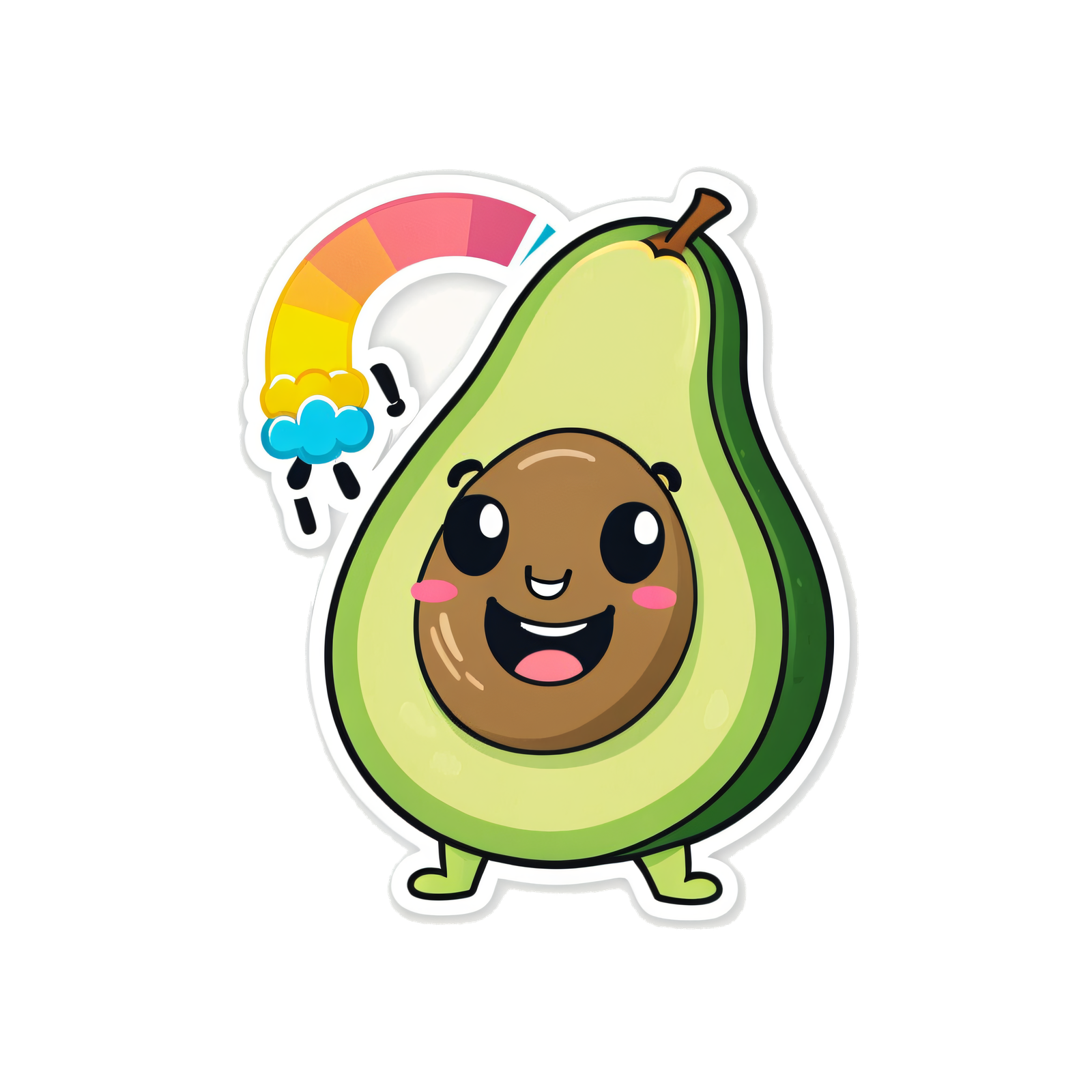 a cute smiling avocado character
