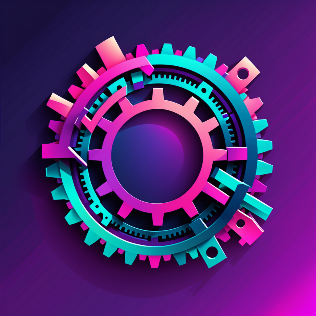 abstract flat vector illustration of open-source software, floating rounded term