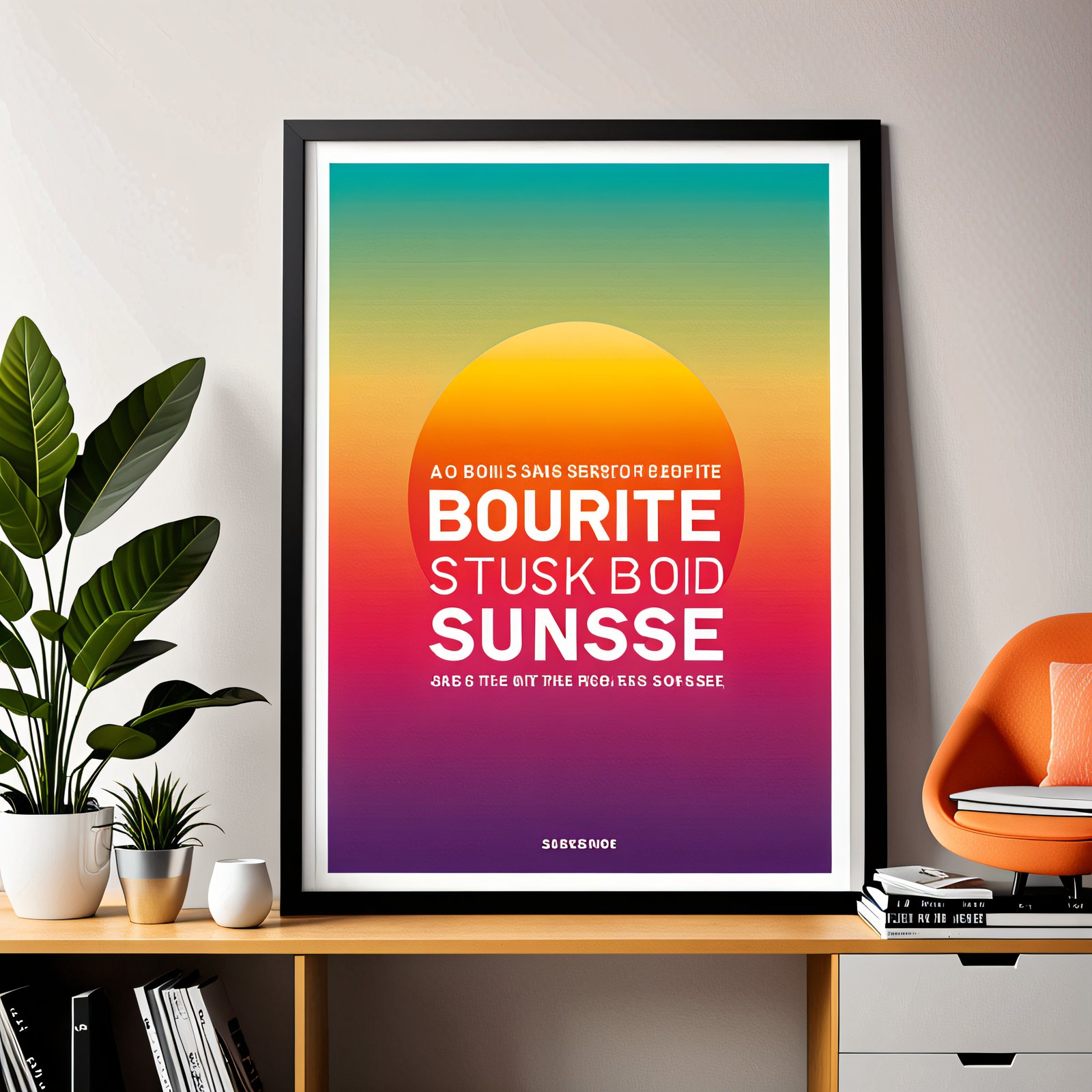 a motivational typographic poster, bold sans-ser