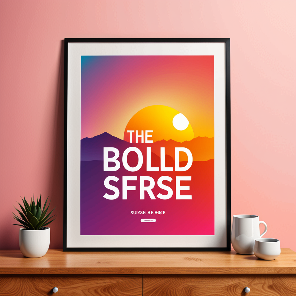 a motivational typographic poster, bold sans-ser