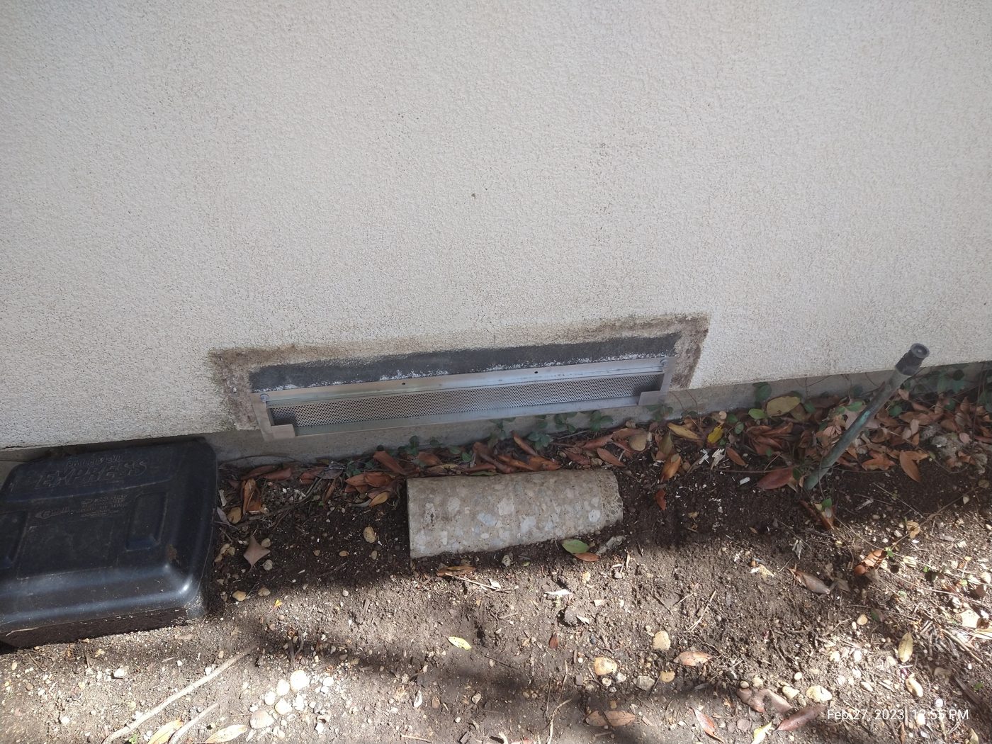 Rotted floor and vent area removed and rebuilt