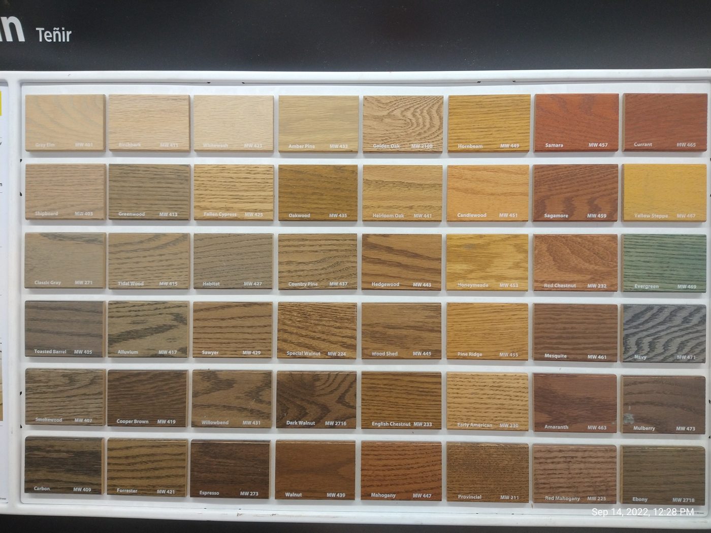 Stain sampling to match the client's finish
